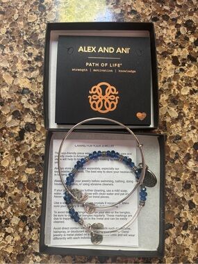 Alex and Ani Path of Life Two Charm Bracelets • Strength • Motivation •Knowledge